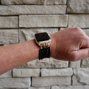 Black Beaded Apple Watch Band