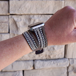 Gray Bling Apple Watch Double Wrap Band