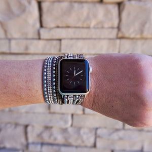 Gray Bling Apple Watch Double Wrap Band