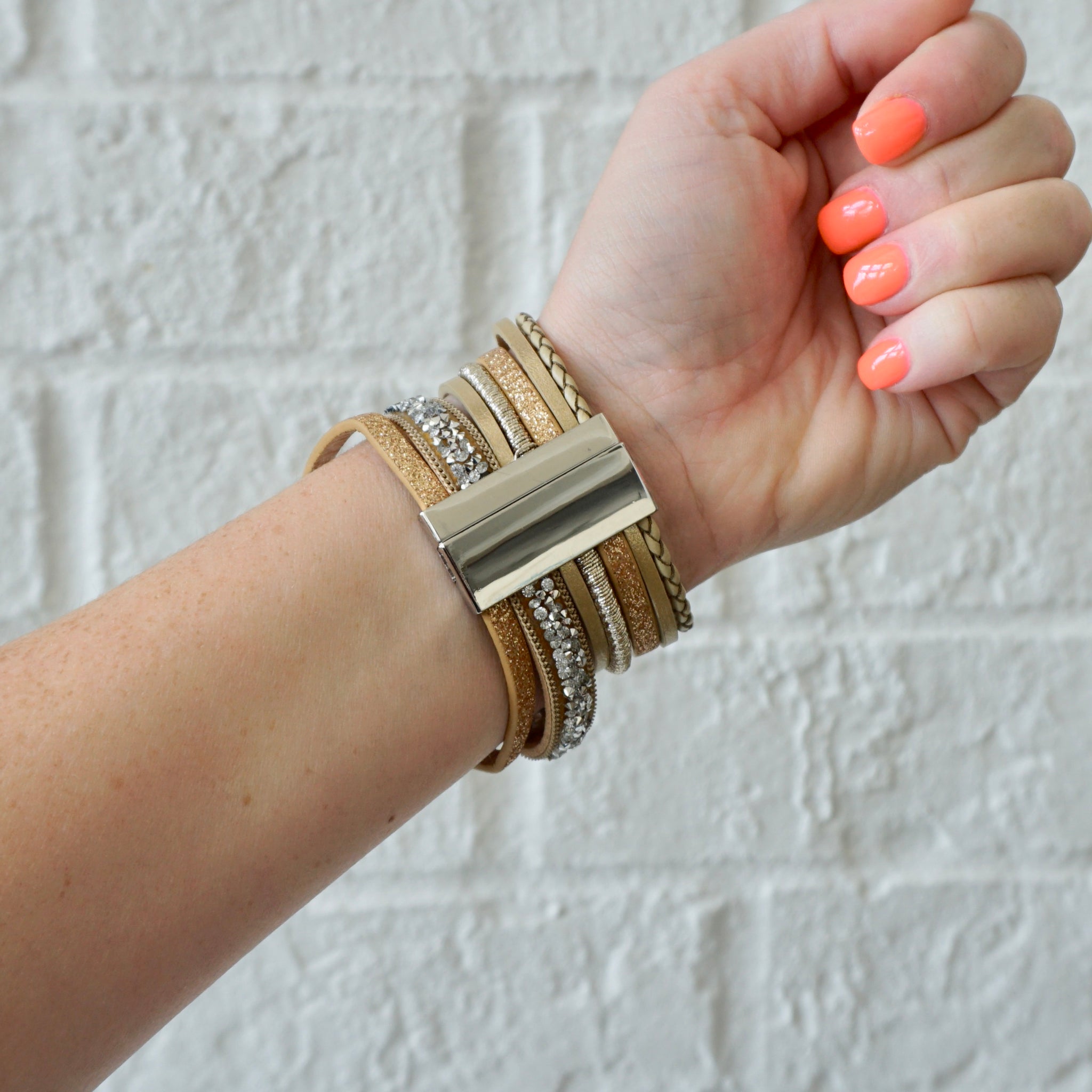 Tan Agate Apple Watch Bracelet Cuff