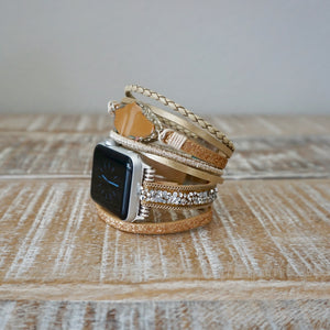 Tan Agate Apple Watch Bracelet Cuff