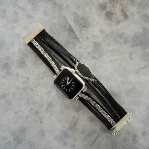 Black Agate Apple Watch Bracelet Cuff