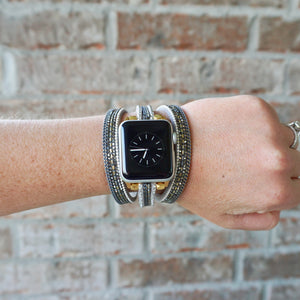 Mixed Metal Gray Apple Watch Bracelet Cuff