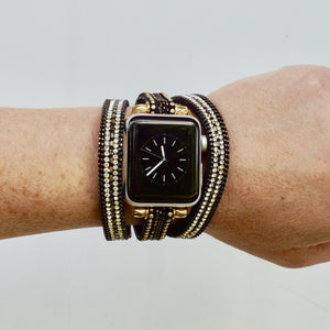 Black and Gold "Gatsby" Apple Watch Bracelet Cuff