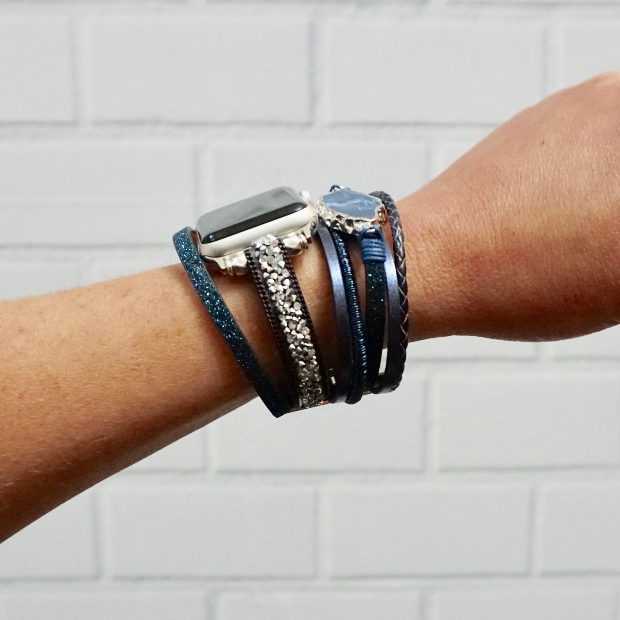 Blue Agate Apple Watch Bracelet Cuff