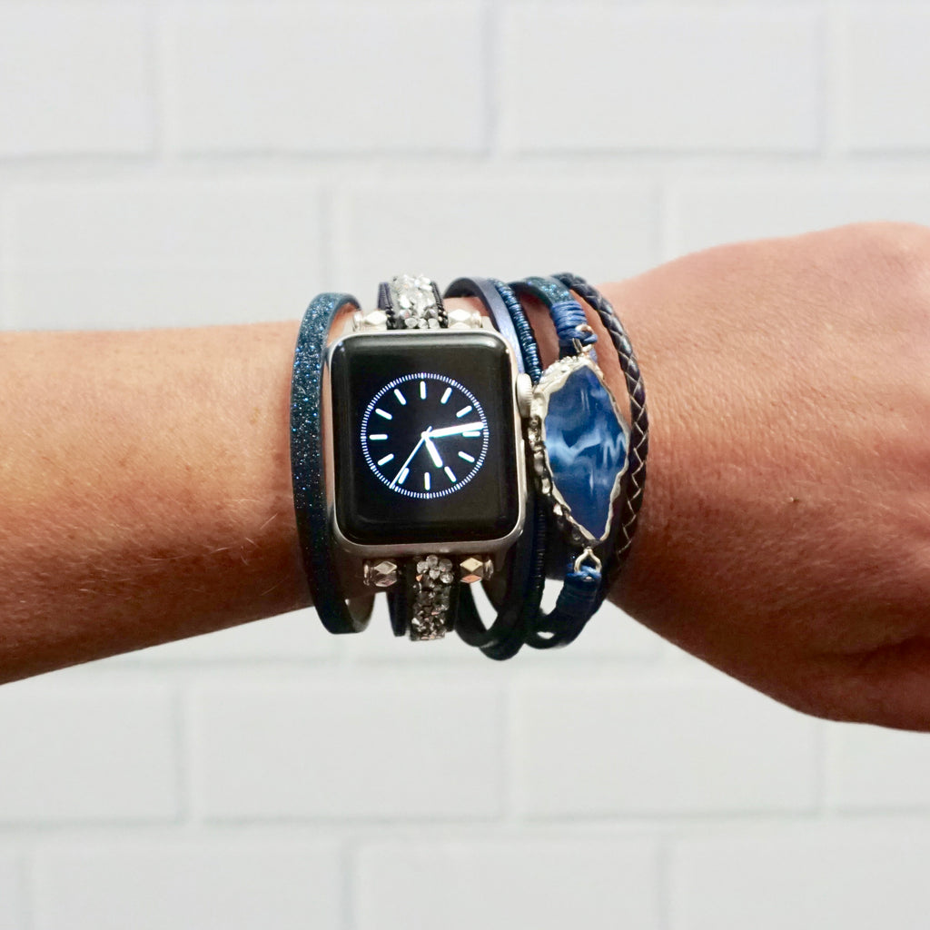 Blue Agate Apple Watch Bracelet Cuff