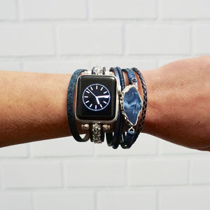 Blue Agate Apple Watch Bracelet Cuff